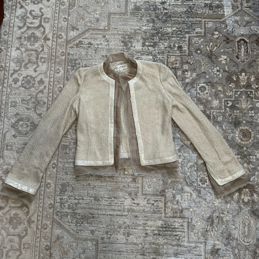 St. John Beige Textured Jacket